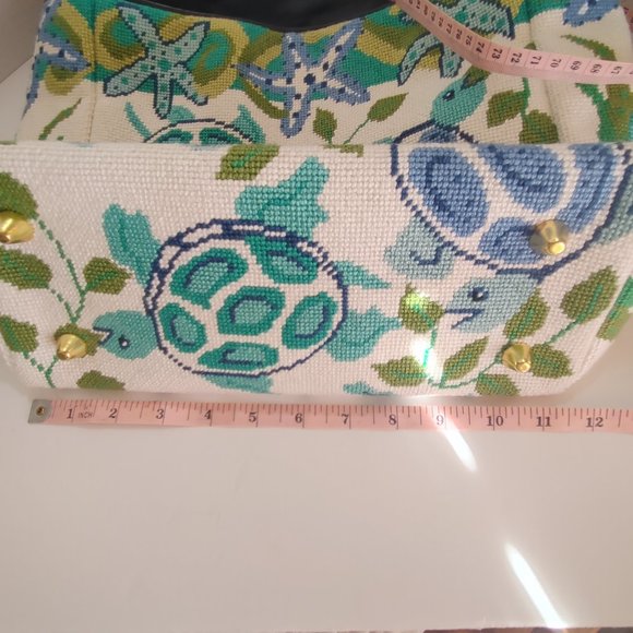 Sea Turtle Starfish Cross Stitch Purse shoulder Bag - Picture 15 of 16